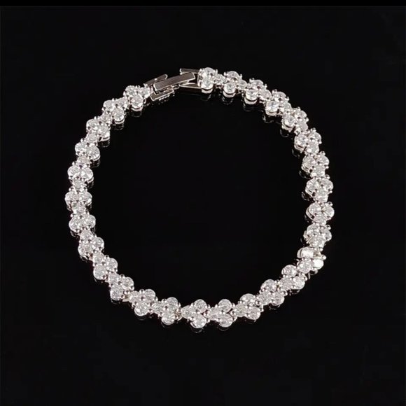 NEW “7” ROMA DIAMOND BRACELET S925 STERLING SILVER, NICE BRACELET, CUTE BRACELET - Picture 2 of 5
